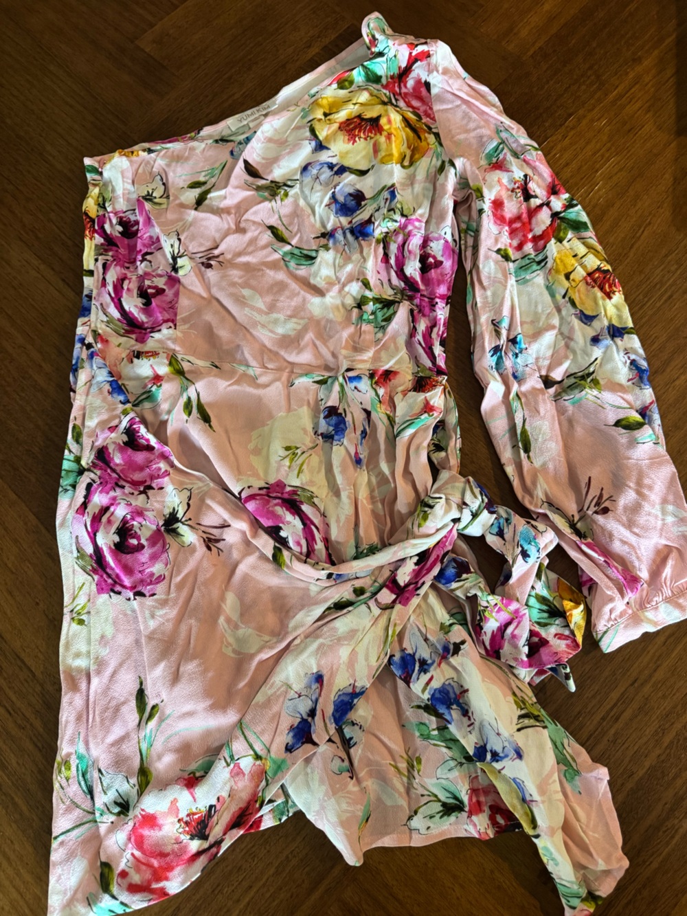 Yumi Kim Pastel Pink Floral Tie-Front dress
